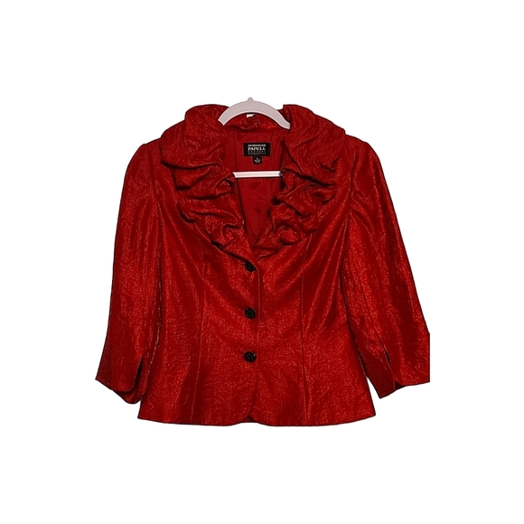 GORGEOUS Size 4 Red Adrianna Papell Evening Essentials Blouse Top Party Show - Picture 4 of 5